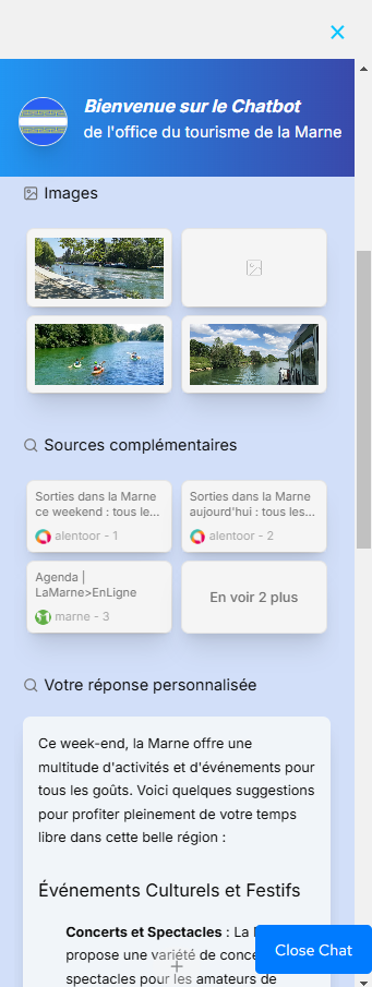 Chatbot IA assistant virtuel pour les offices du tourisme